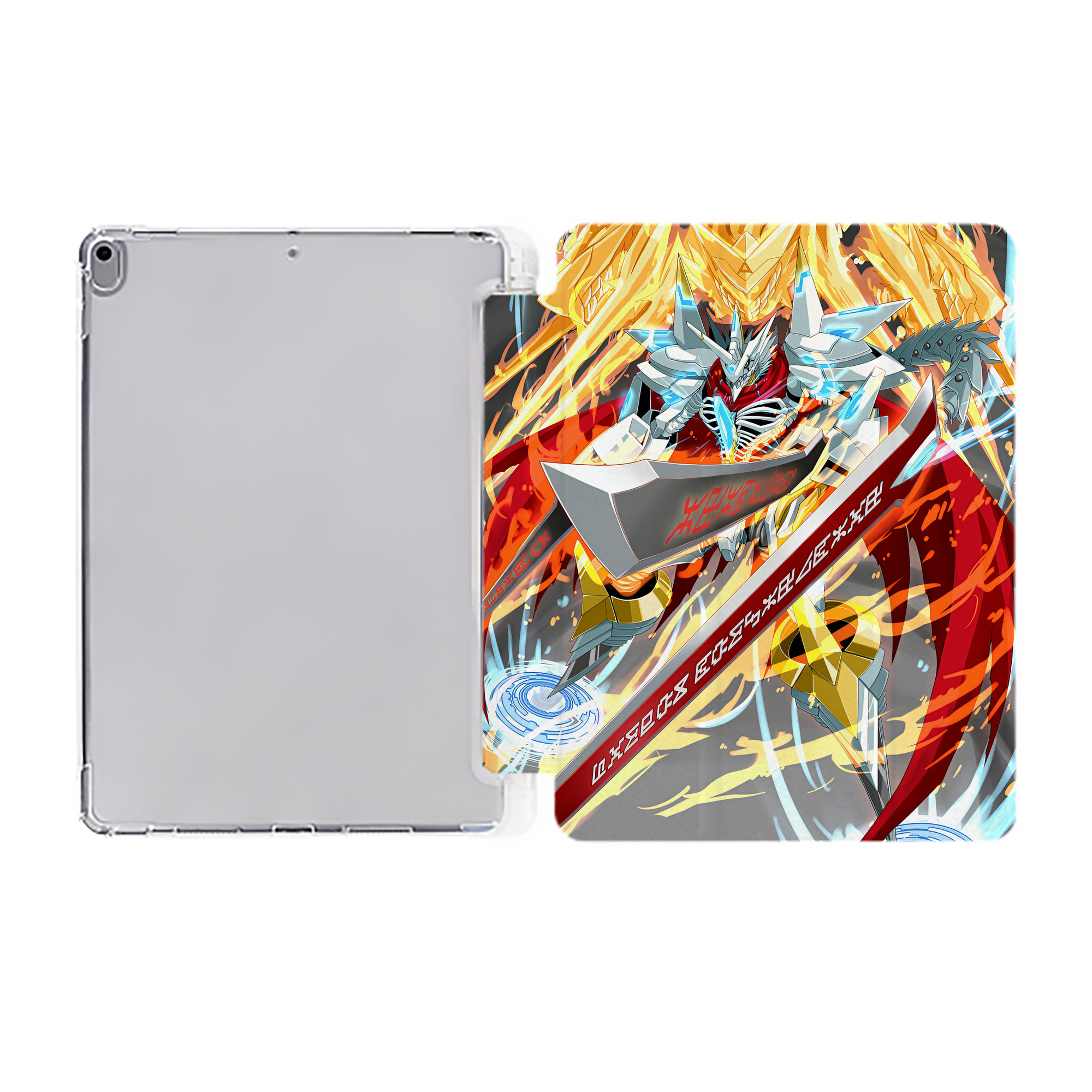 （画像用） Digimon デジタルモンスター/デジモン IPad ケース ペン収納付き 三つ折りスタンド PUレザー×シリコン 対応機種9.5/10.5/10.9インチ
